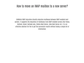 How to move an IMAP mailbox to a new server?