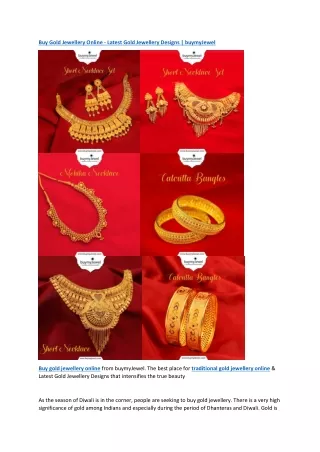 Buy Gold Jewellery Online  - buymyjewel