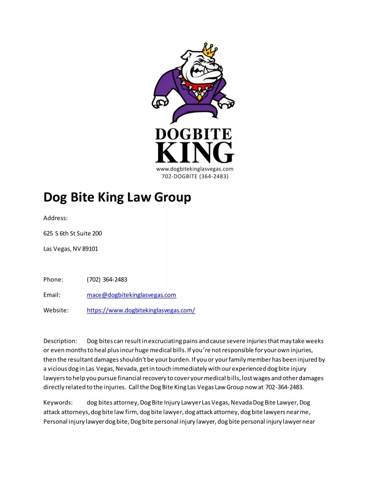 dog bite king law group
