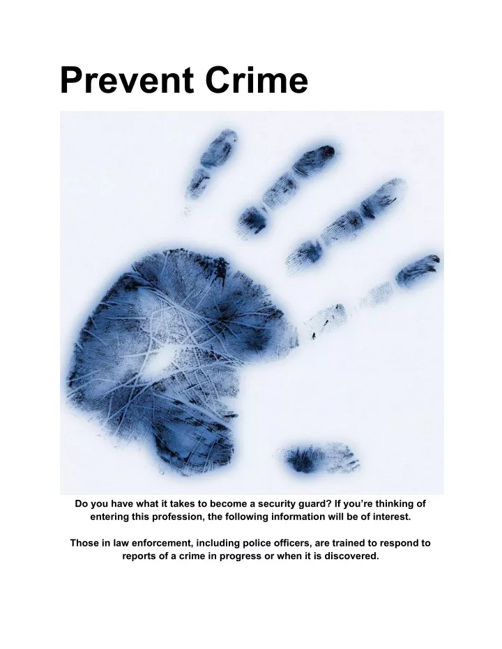 prevent crime