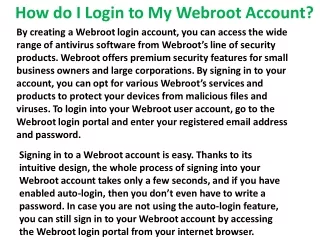 How to create a Webroot account?