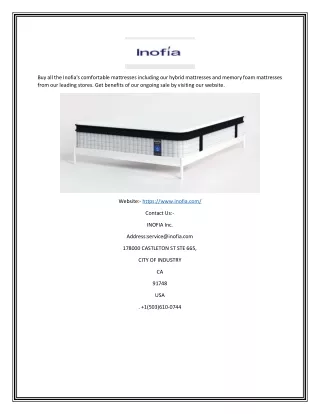 buy all the inofia s comfortable mattresses