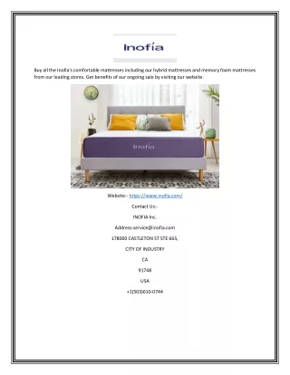 buy all the inofia s comfortable mattresses