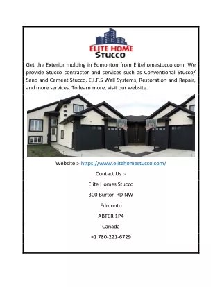 get the exterior molding in edmonton from