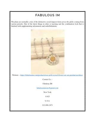 Rose Gold Crystal Flower Necklace Online | Fabulousim.com
