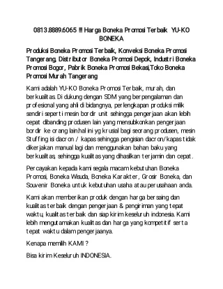 0813.8889.6065 !!! Harga Boneka Promosi Terbaik  YU-KO BONEKA
