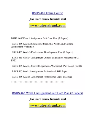 BSHS 465 Education Organization- tutorialrank.com