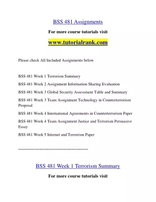 BSS 481 Education Organization- tutorialrank.com
