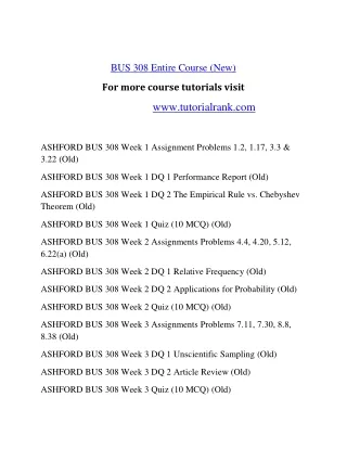 BUS 308 Education Organization- tutorialrank.com