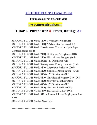 BUS 311 Education Organization- tutorialrank.com