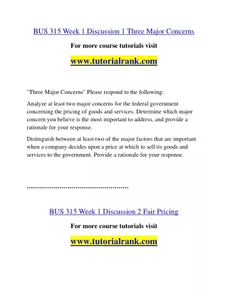 BUS 315 Education Organization- tutorialrank.com