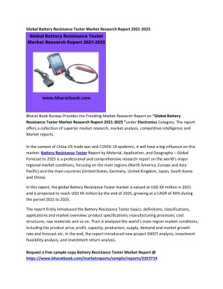 global battery resistance tester market research