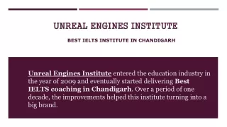 UNREAL ENGINES INSTITUTE Best IELTS Institute In Chandigarh