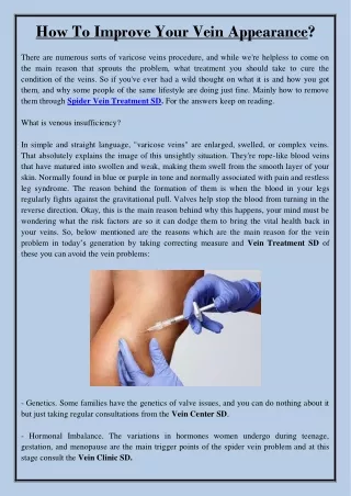 how to improve your vein appearance