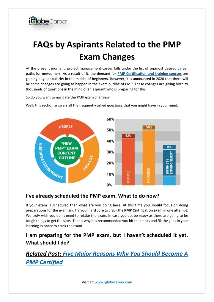 faqs by aspirants related to the pmp exam changes