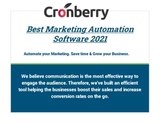 Best Marketing Automation Software in 2021