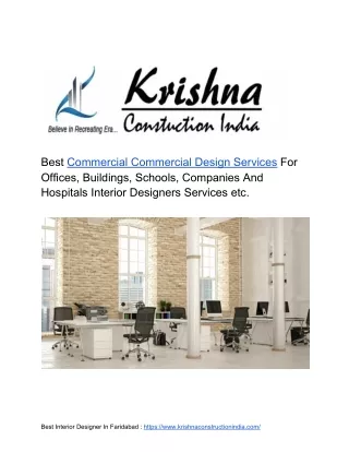 Best commercial interior designing services in Faridabad, Delhi