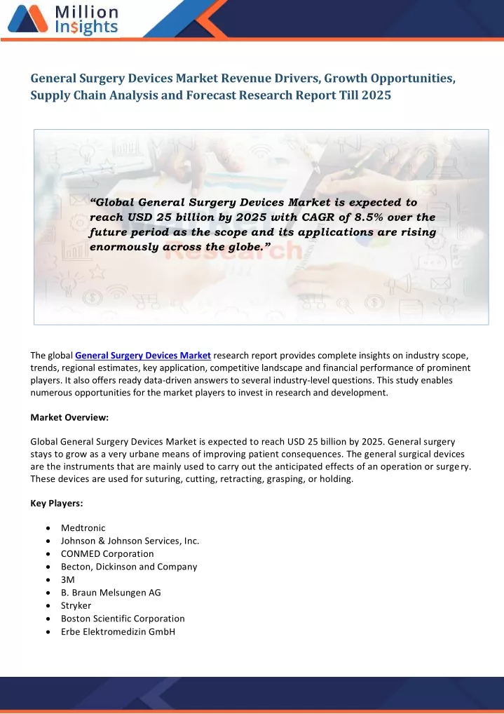 general surgery devices market revenue drivers