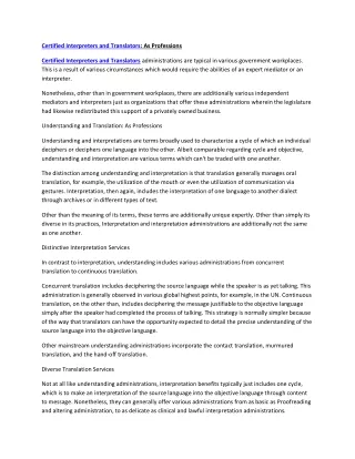 certified interpreters and translators