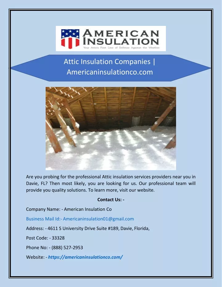 attic insulation companies americaninsulationco