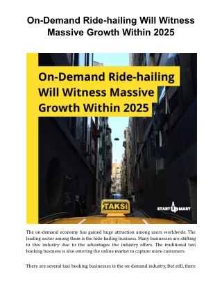on demand ride hailing will witness massive