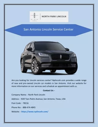 San Antonio Lincoln Service Center