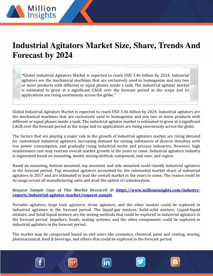 industrial agitators market size share trends