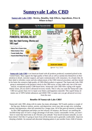 sunnyvale labs cbd