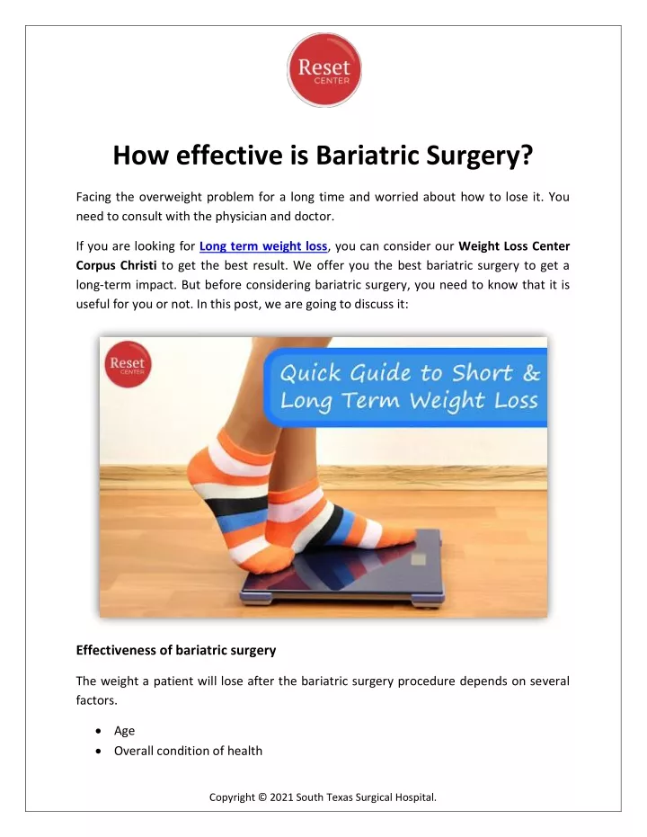 how effective is bariatric surgery