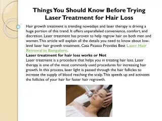 Things You Should Know Before Trying Laser Treatment for Hair Loss