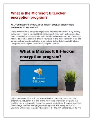 BitLocker Recovery Key Process| Encryption program