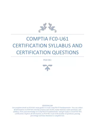 CompTIA FC0-U61 Certification Syllabus and Certification Questions