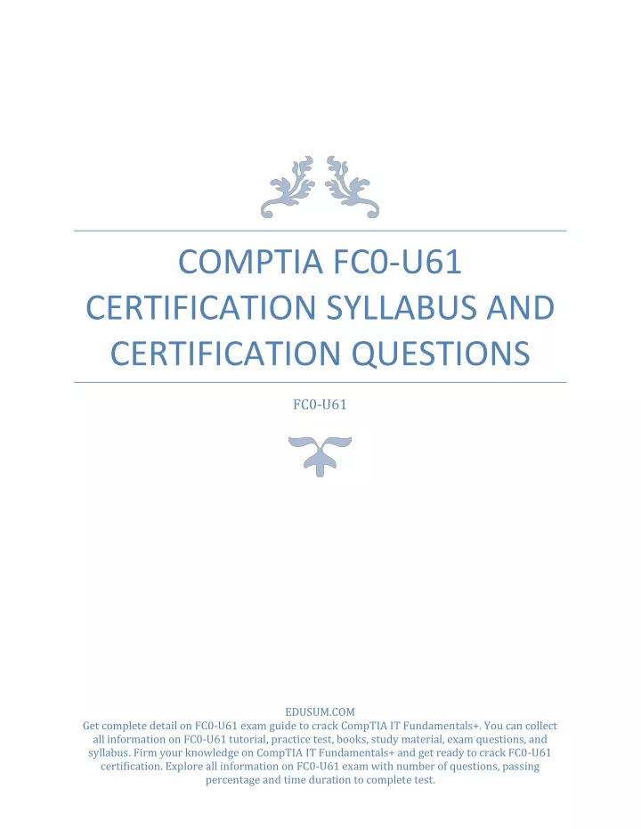 comptia fc0 u61 certification syllabus