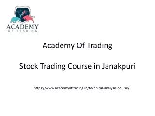 STOCK TRADING COURSE IN JANAKPURI