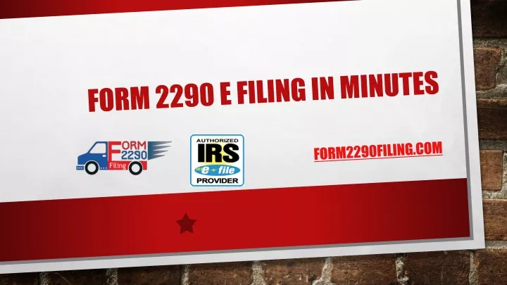form 2290 e filing in minutes