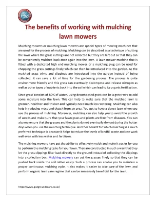 mulching mowers or mulching lawn mowers