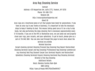 Area Rug Cleaning Service