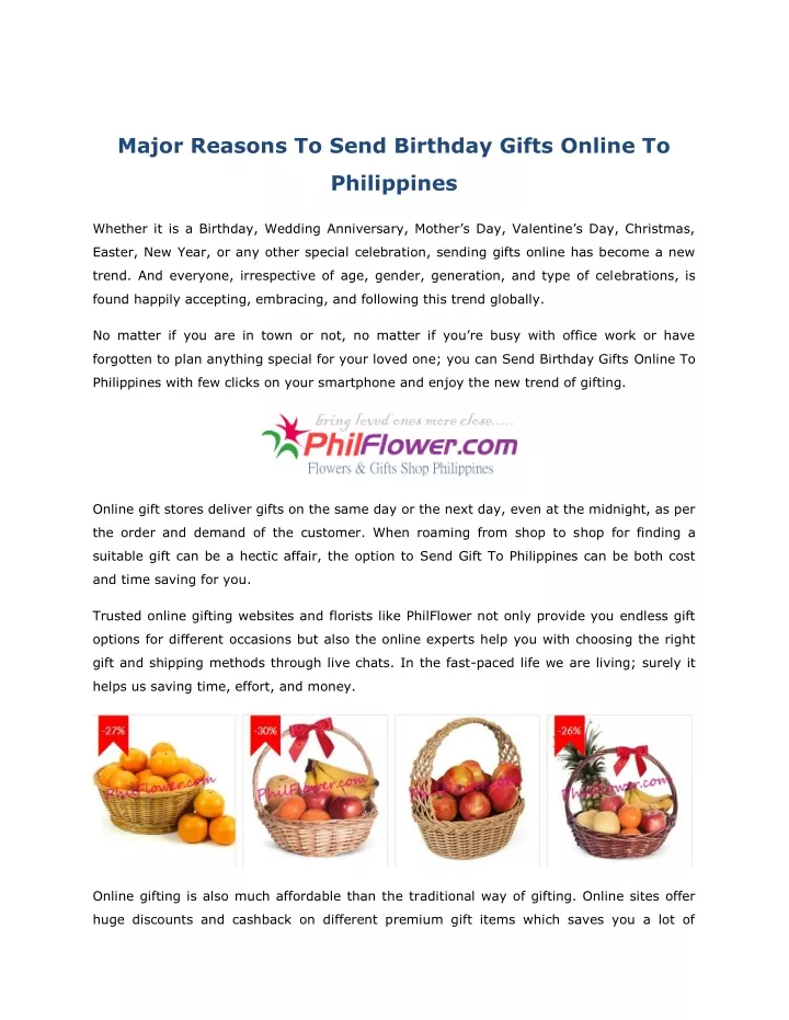 major reasons to send birthday gifts online to