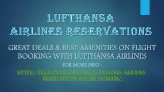 Great Deals on Flight Booking with Lufthansa Airlines Reservations