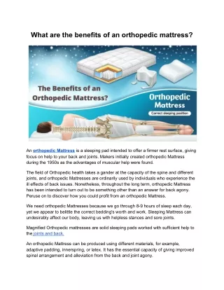 What are the benefits of an orthopedic mattress?