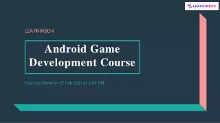Android Game Development Course