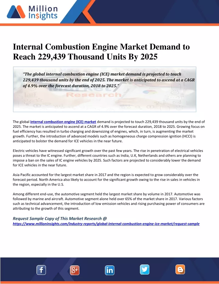 internal combustion engine market demand to reach