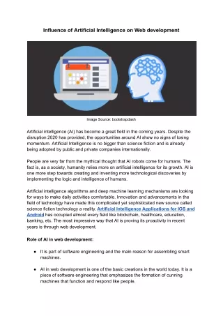 influence of artificial intelligence