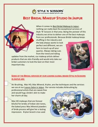 b est b ridal m akeup s tudio i n j aipur