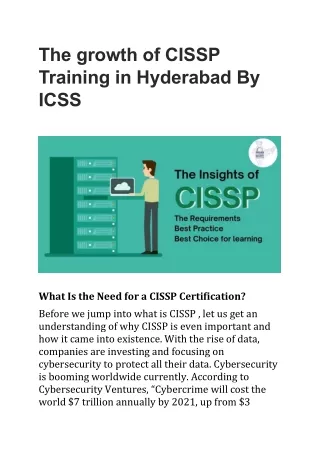the growth of cissp training in hyderabad by icss