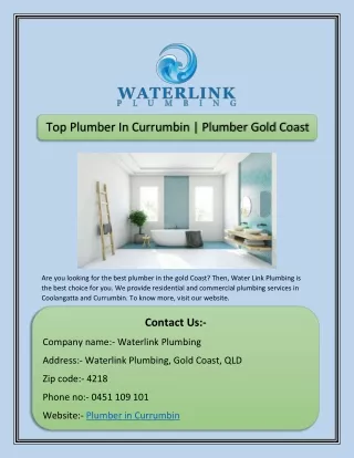 Top Plumber In Currumbin | Plumber Gold Coast