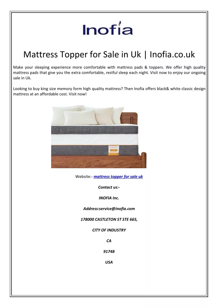 mattress topper for sale in uk inofia co uk