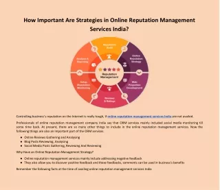 How Important Are Strategies in Online Reputation Management Services India?