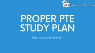 Proper PTE Study Plan