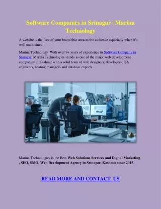 Software Companies in Srinagar | Marina Technology